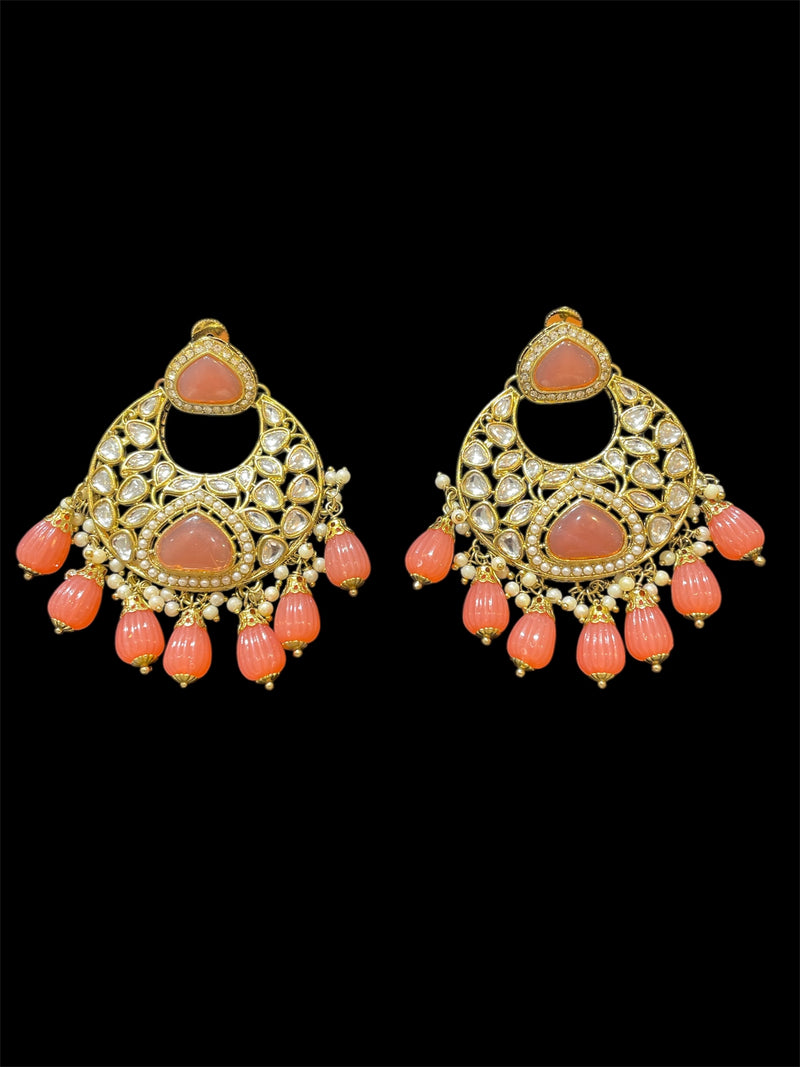 AN456 Dark Peach Kundan Choker Set