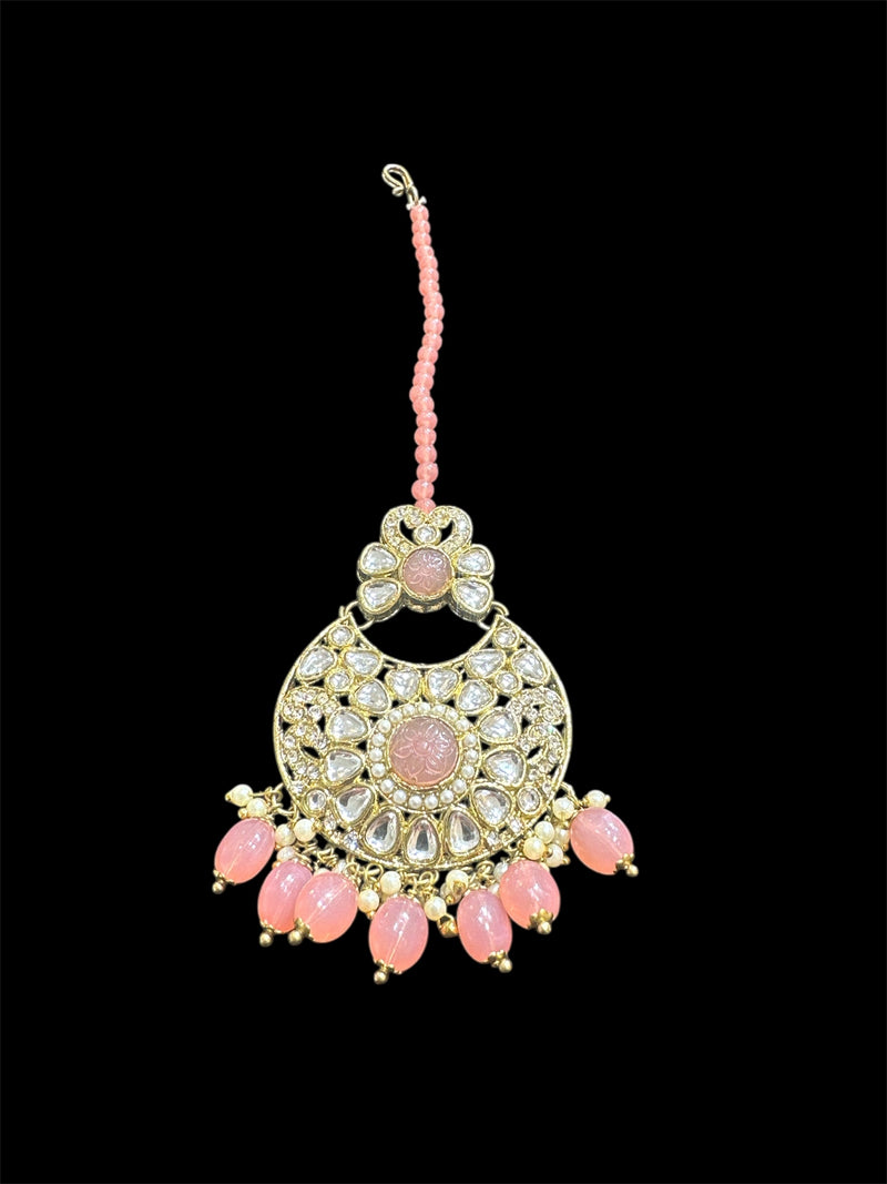 AN700 Dark Peach Kundan Choker Set