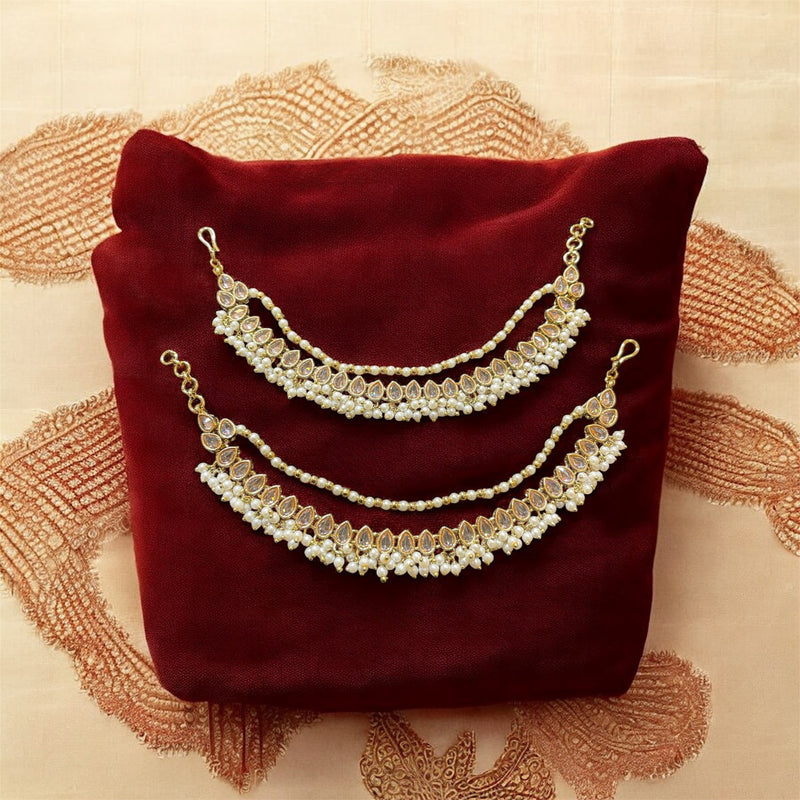 AN201 Double Line Polki Sahara with Full Gold Stones