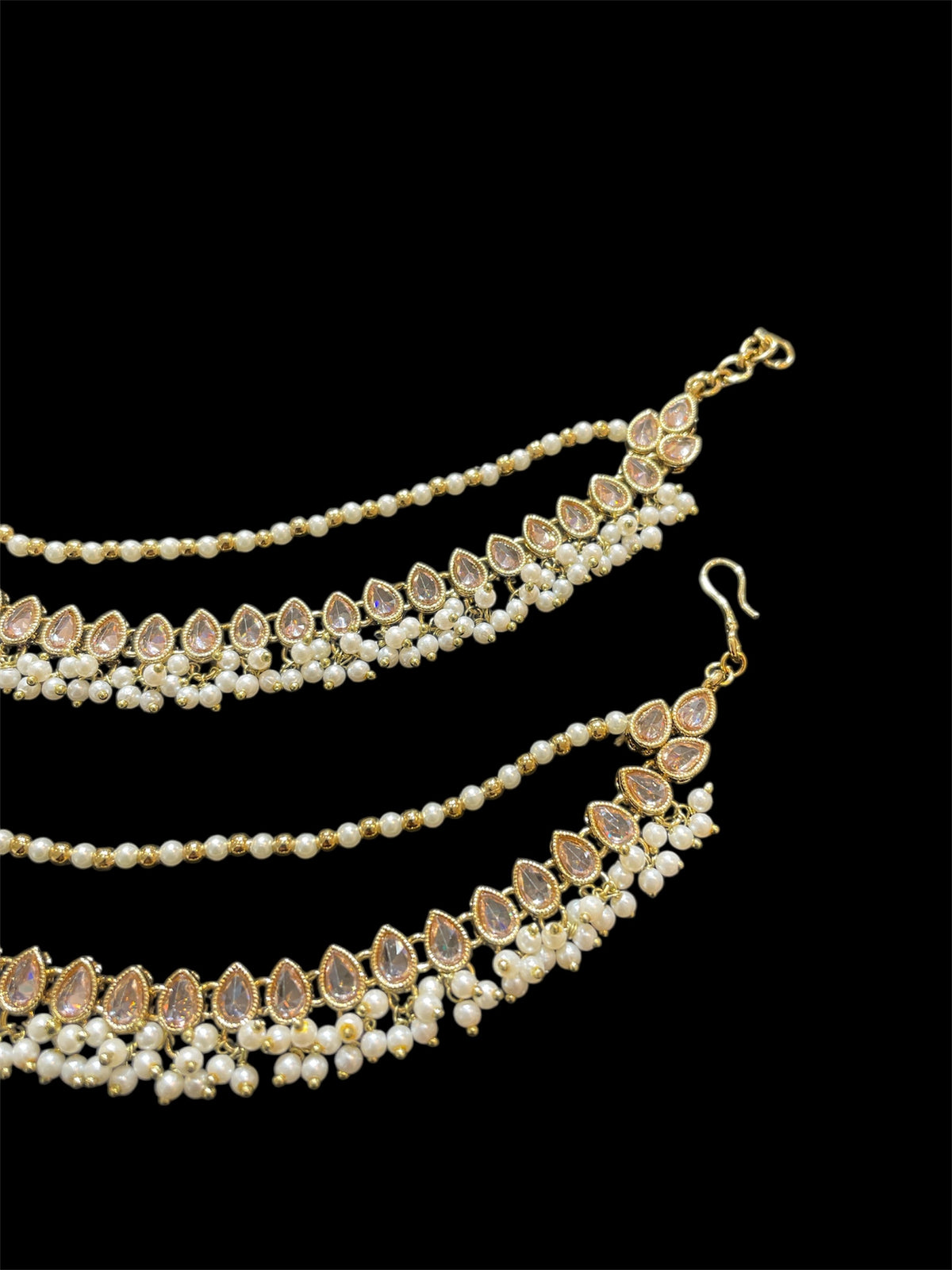 AN201 Double Line Polki Sahara with Full Gold Stones