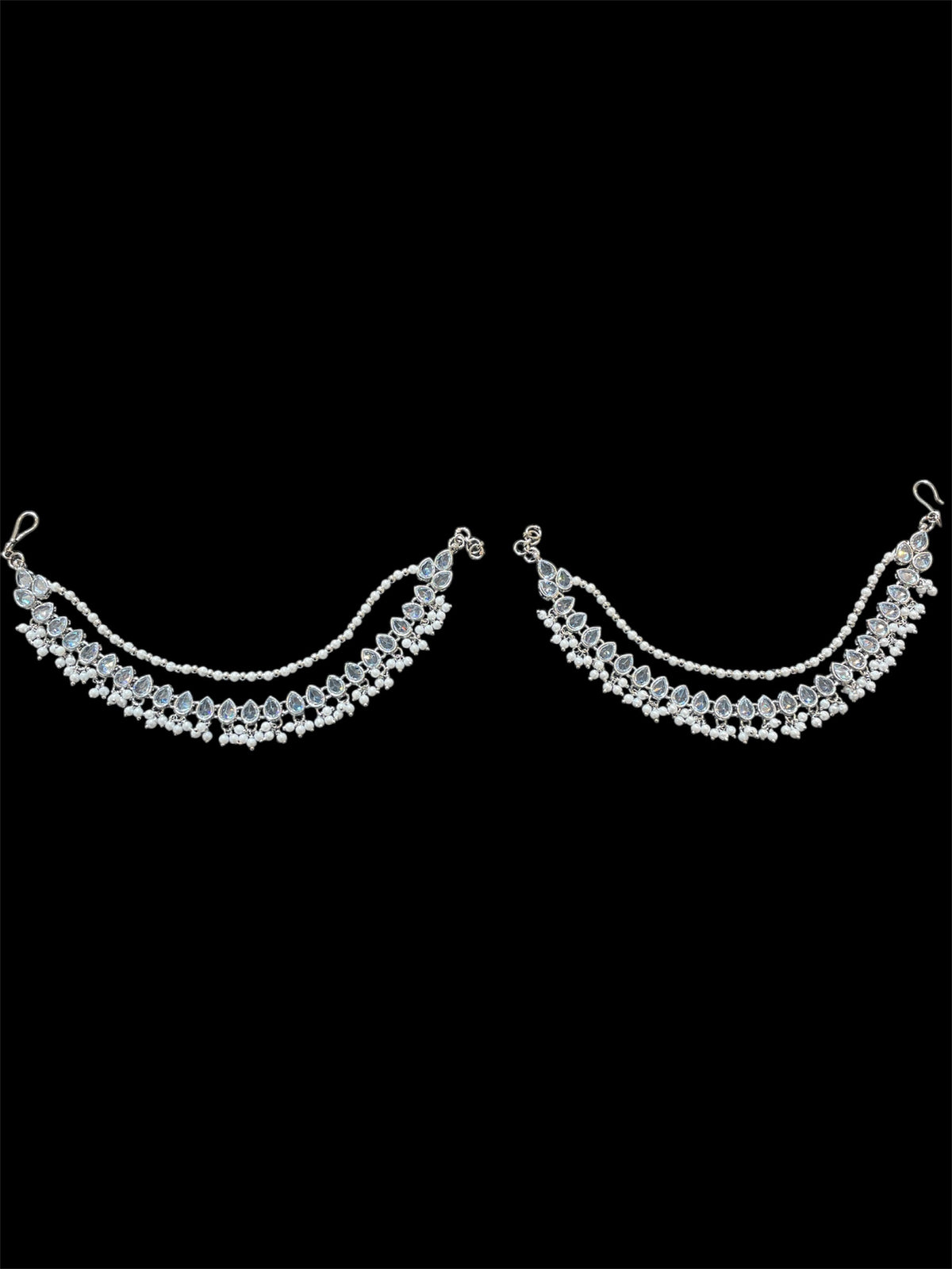 AN201 Double Line Polki Sahara with Silver Stones