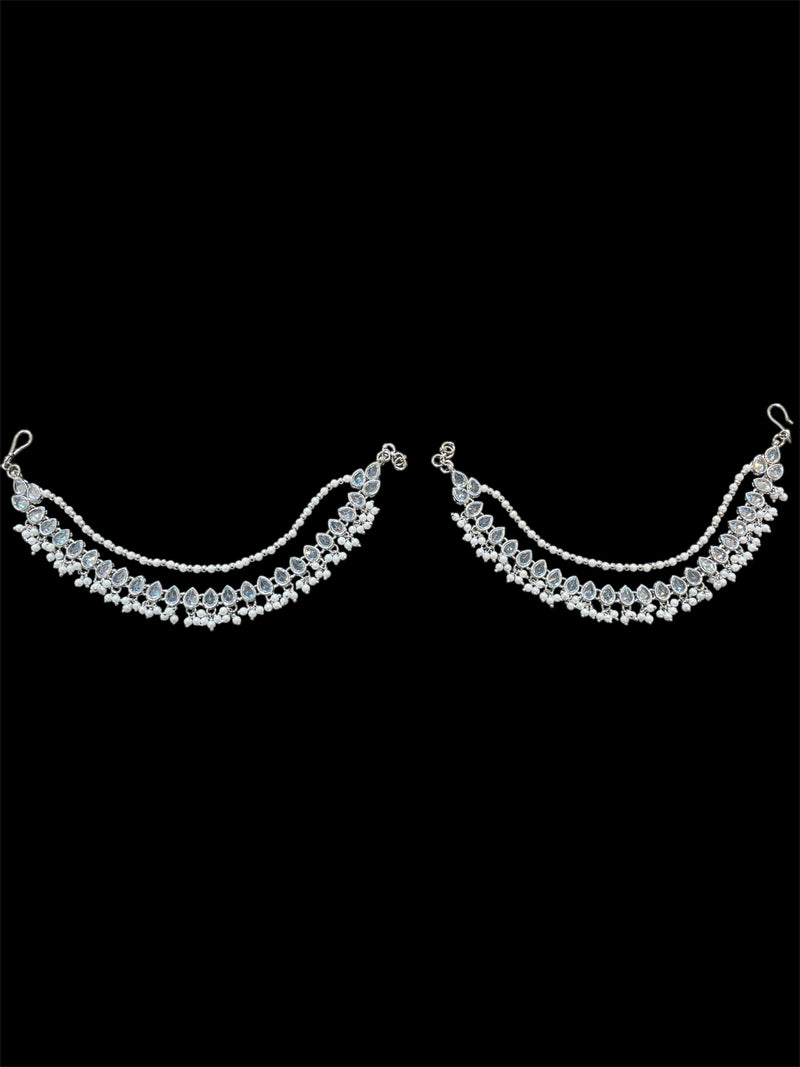 AN201 Double Line Polki Sahara with Silver Stones