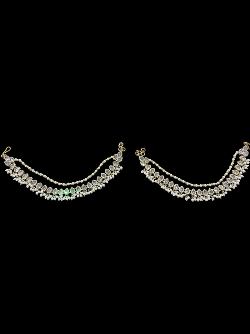 AN201 Double Line Polki Sahara with Gold and white Stones