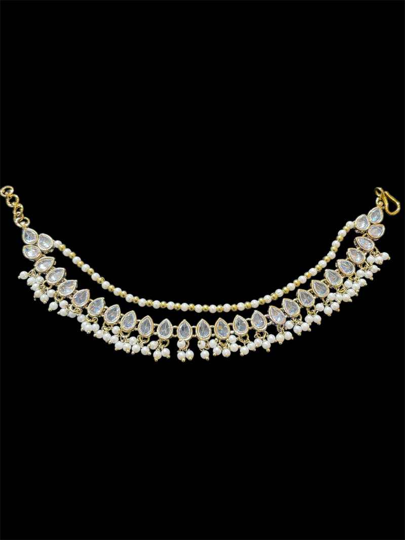 AN201 Double Line Polki Sahara with Gold and white Stones