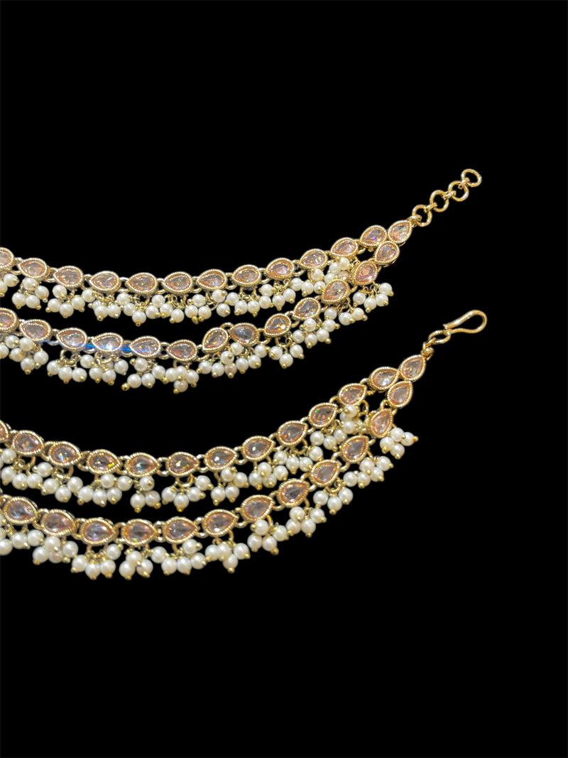AN202 Double Line Polki Sahara with Full Gold Stones