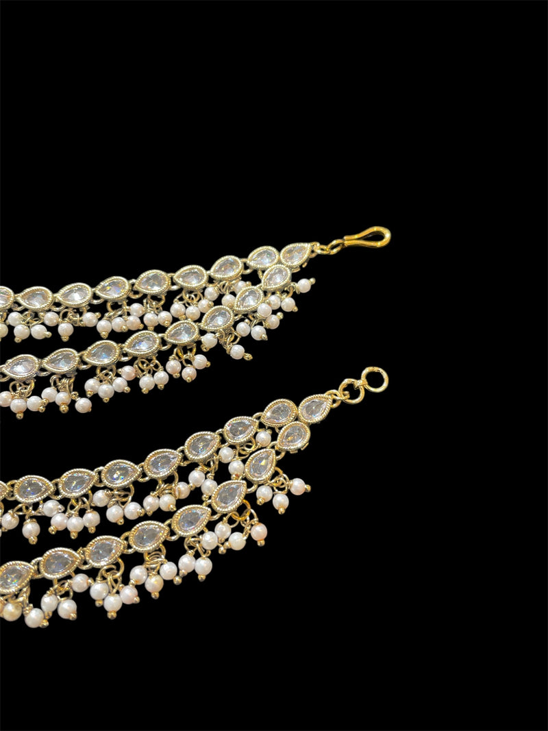 AN202 Double Line Polki Sahara with Gold And White Stones