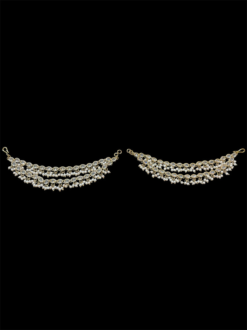 AN202 Double Line Polki Sahara with Gold And White Stones