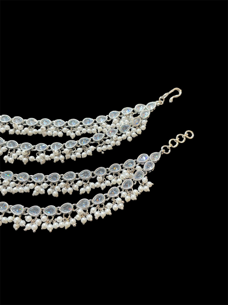 AN202 Double Line Polki Sahara With Silver Stones