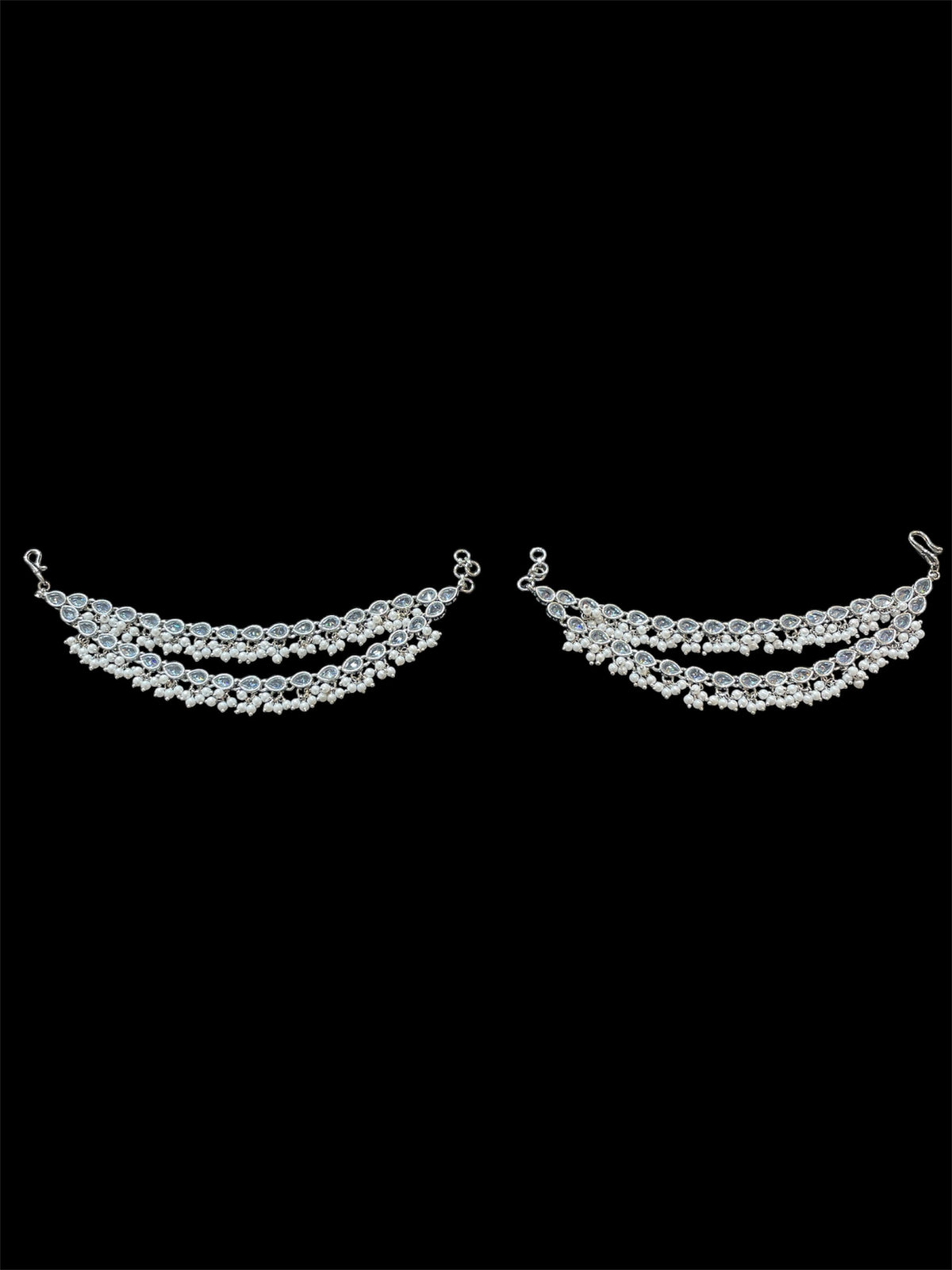 AN202 Double Line Polki Sahara With Silver Stones