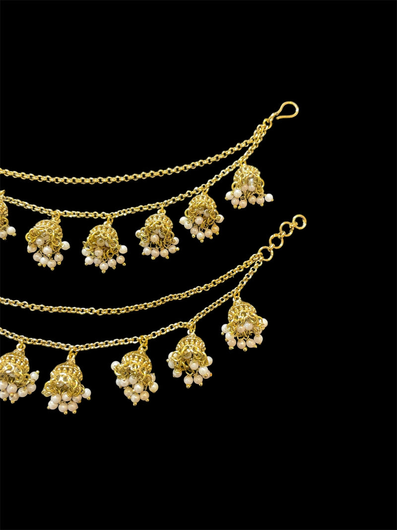 AN203 Double Line Jhumka Sahara with Gold