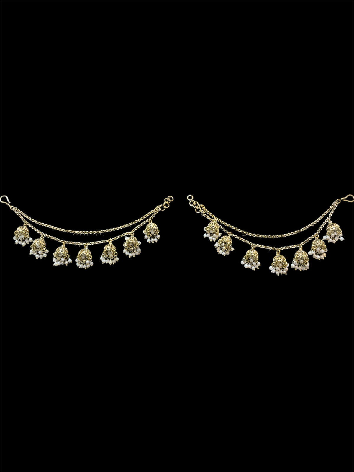 AN203 Double Line Jhumka Sahara with Gold
