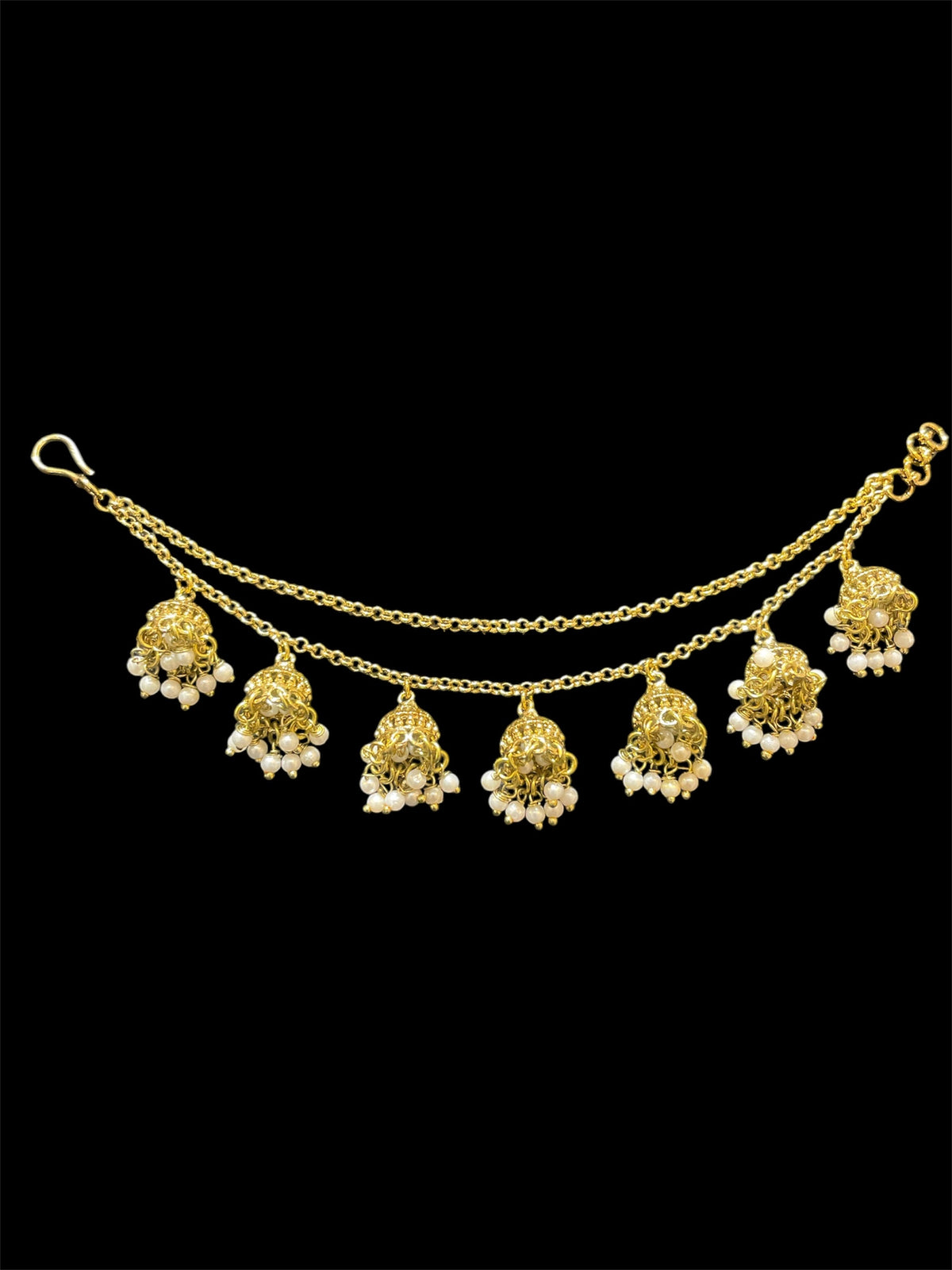 AN203 Double Line Jhumka Sahara with Gold