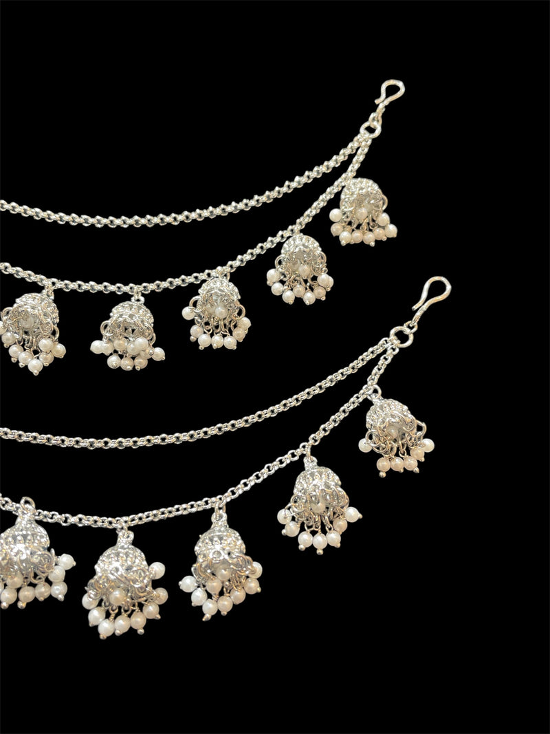 AN203 Double Line Jhumka Sahara with Silver