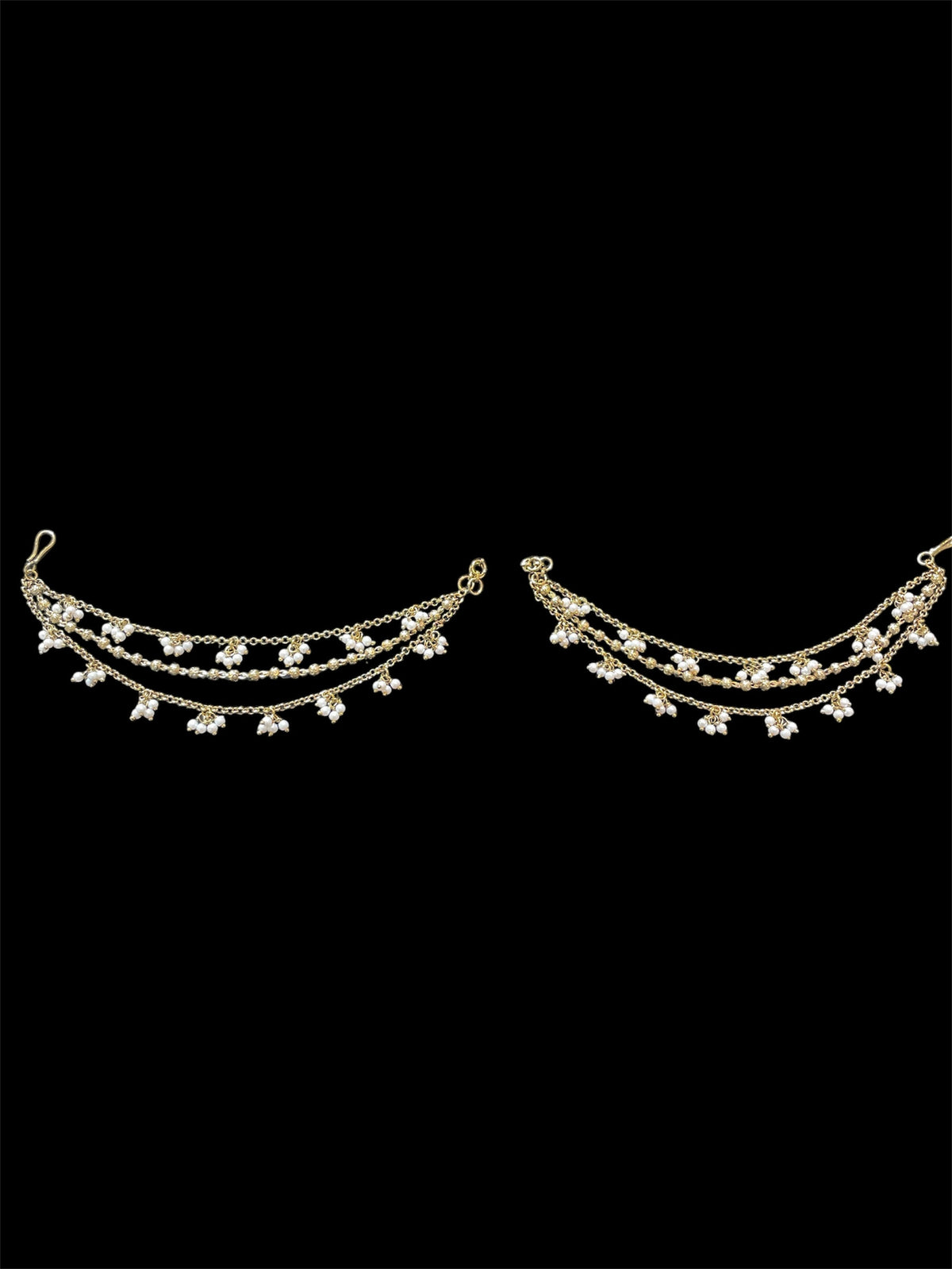 AN204 Three Line Gold Sahara with Pearls