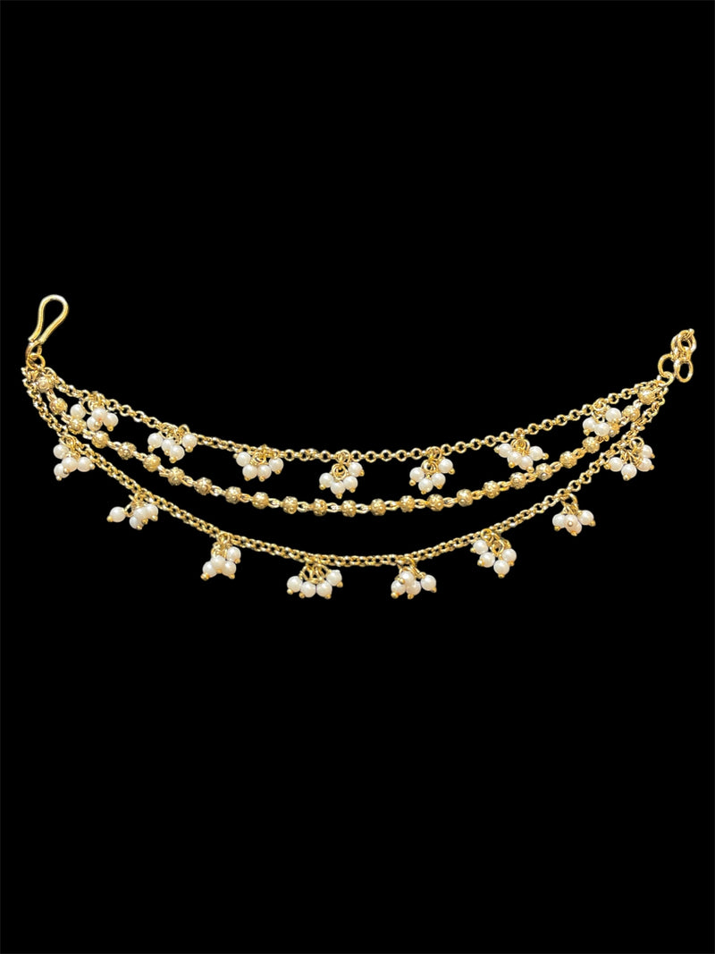 AN204 Three Line Gold Sahara with Pearls
