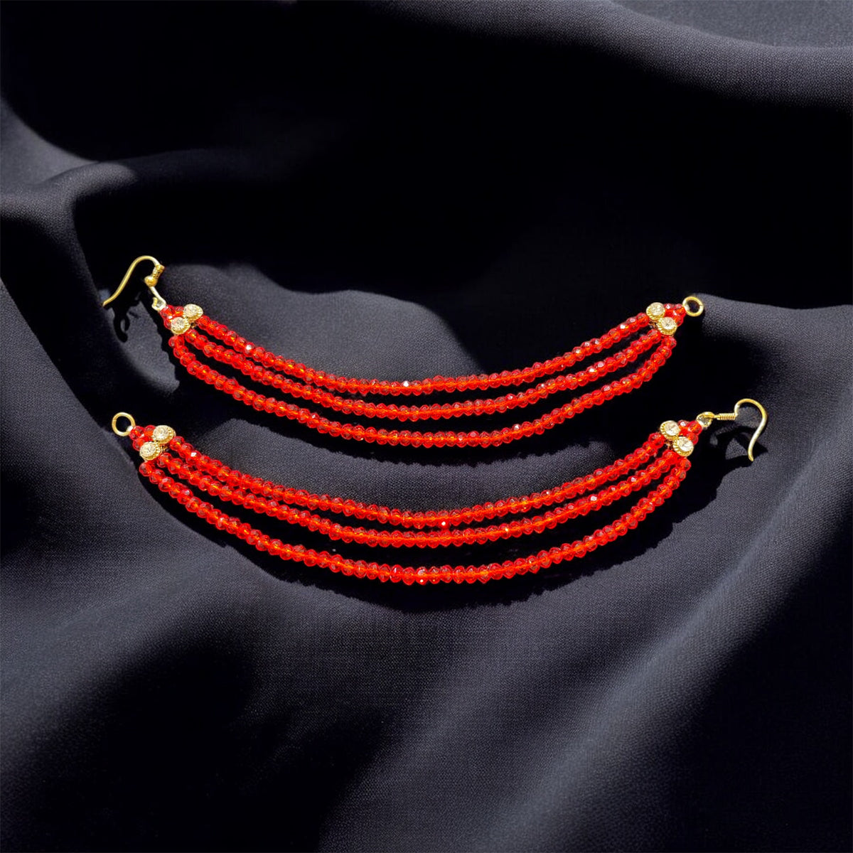 AN205 Three Line Red Crystal Sahara