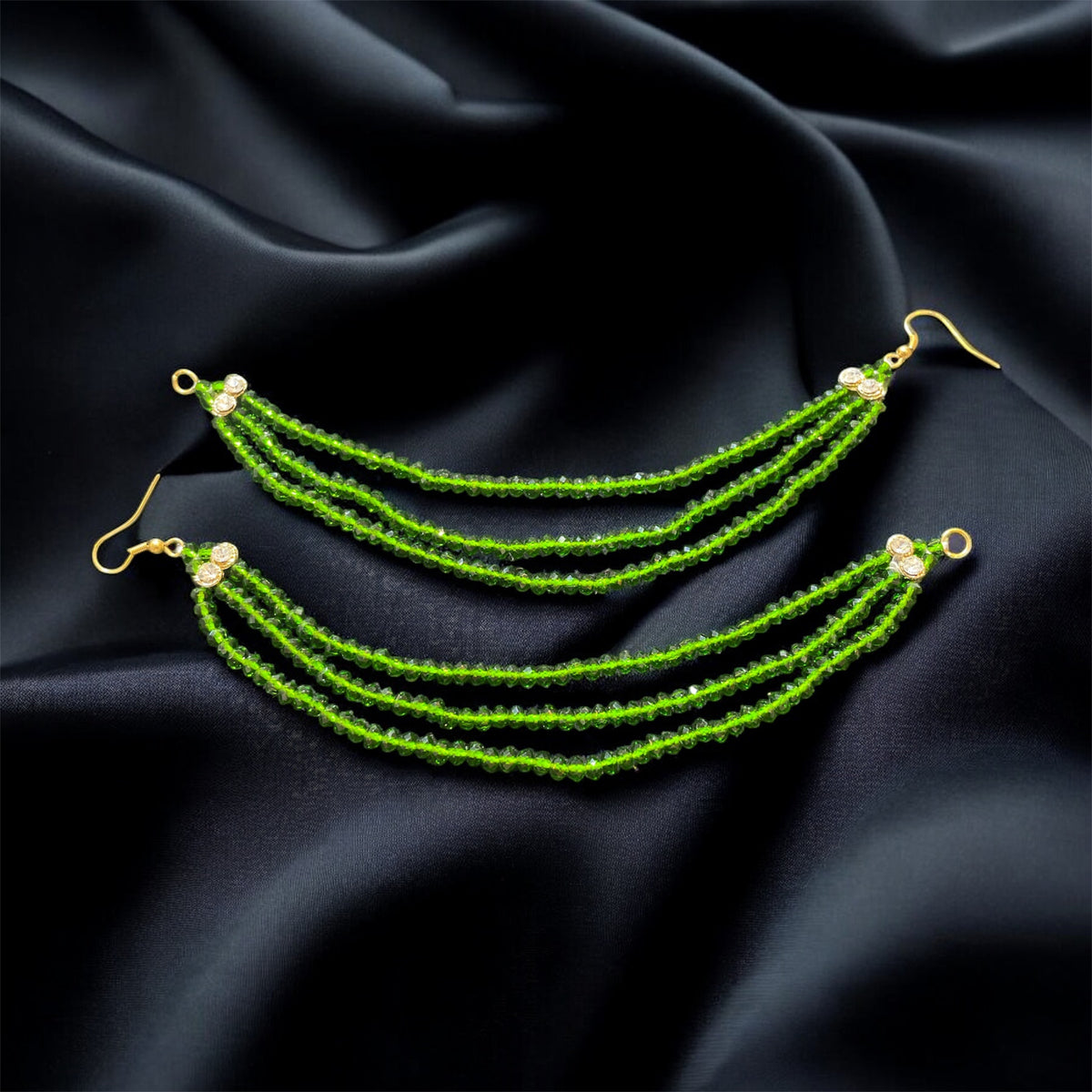 AN205 Three Line Green Crystal Sahara