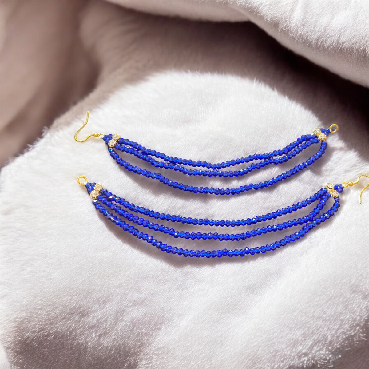 AN205 Three Line Royal Blue Crystal Sahara