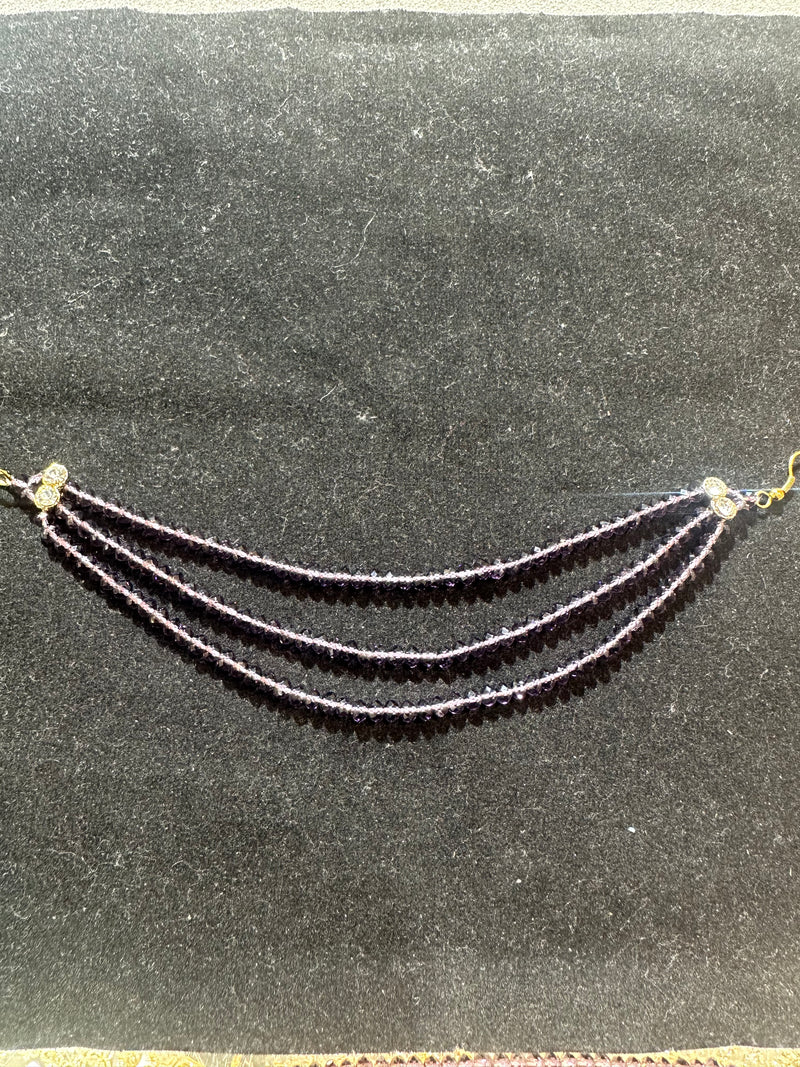 AN205 Three Line Plum Purple Crystal Sahara