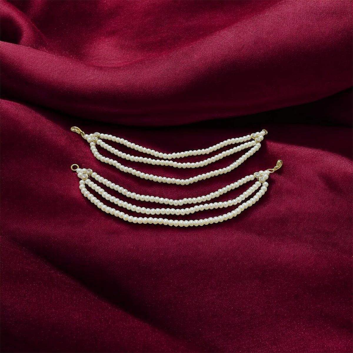 AN206 Three Line Gold Pearls Sahara