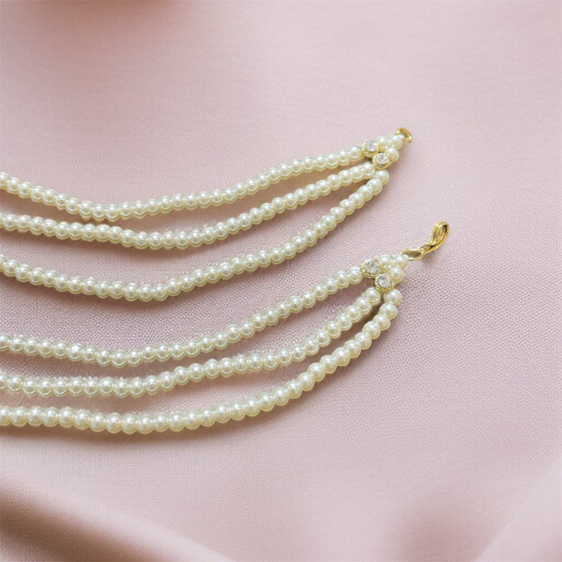 AN206 Three Line Gold Pearls Sahara