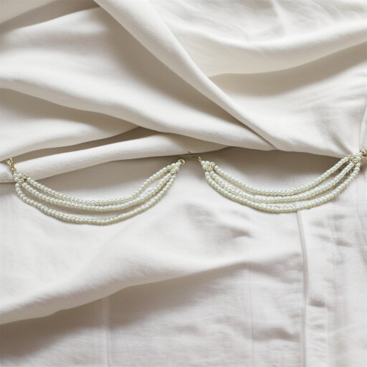 AN206 Three Line Gold Pearls Sahara