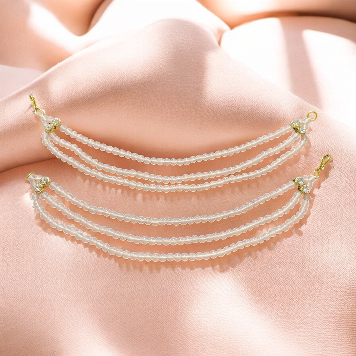 AN206 Three Line Sahara with Peach Matte Beads