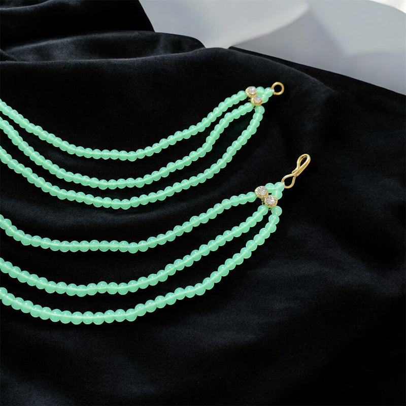 AN206 Three Line Sahara with Mint Matte Beads