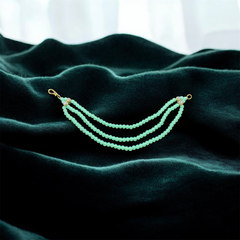 AN206 Three Line Sahara with Mint Matte Beads