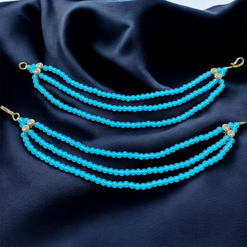 AN206 Three Line Sahara with Blue Matte Beads