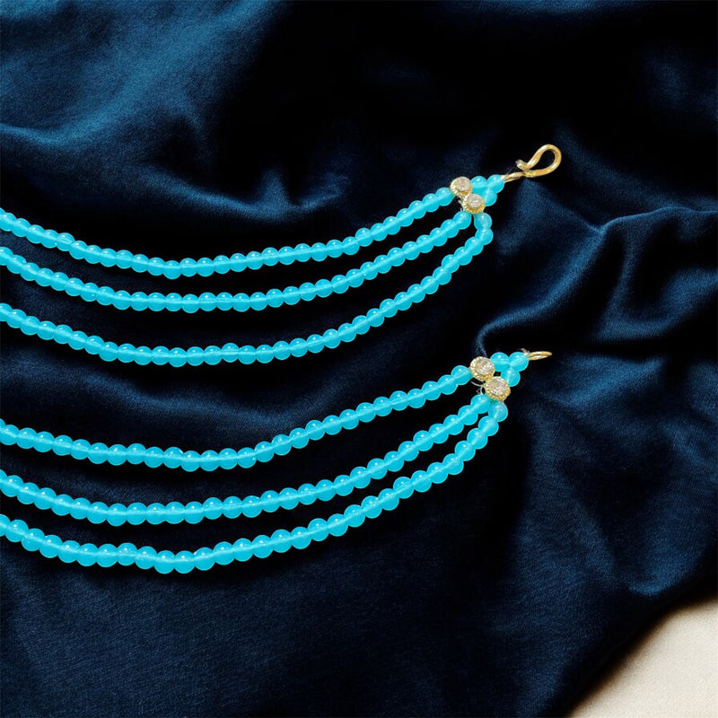 AN206 Three Line Sahara with Blue Matte Beads