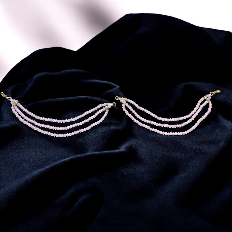 AN206 Three Line Sahara with Light Pink Matte Beads