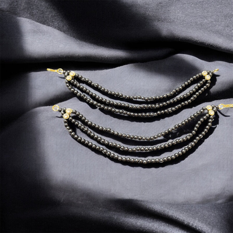 AN206 Three Line Sahara with Black Matte Beads