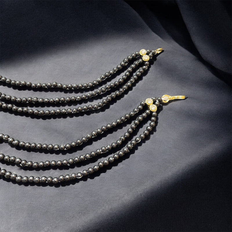 AN206 Three Line Sahara with Black Matte Beads