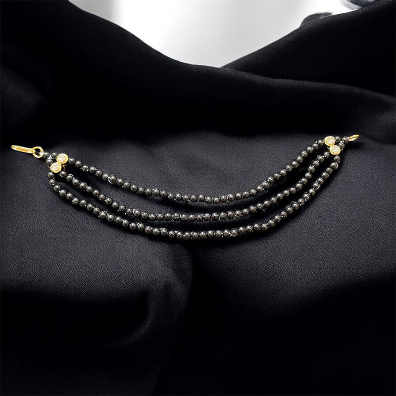 AN206 Three Line Sahara with Black Matte Beads