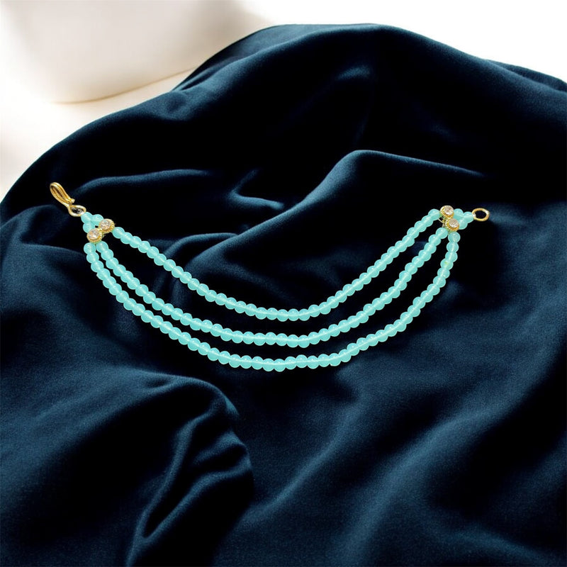 AN206 Three Line Sahara with Light Blue Matte Beads