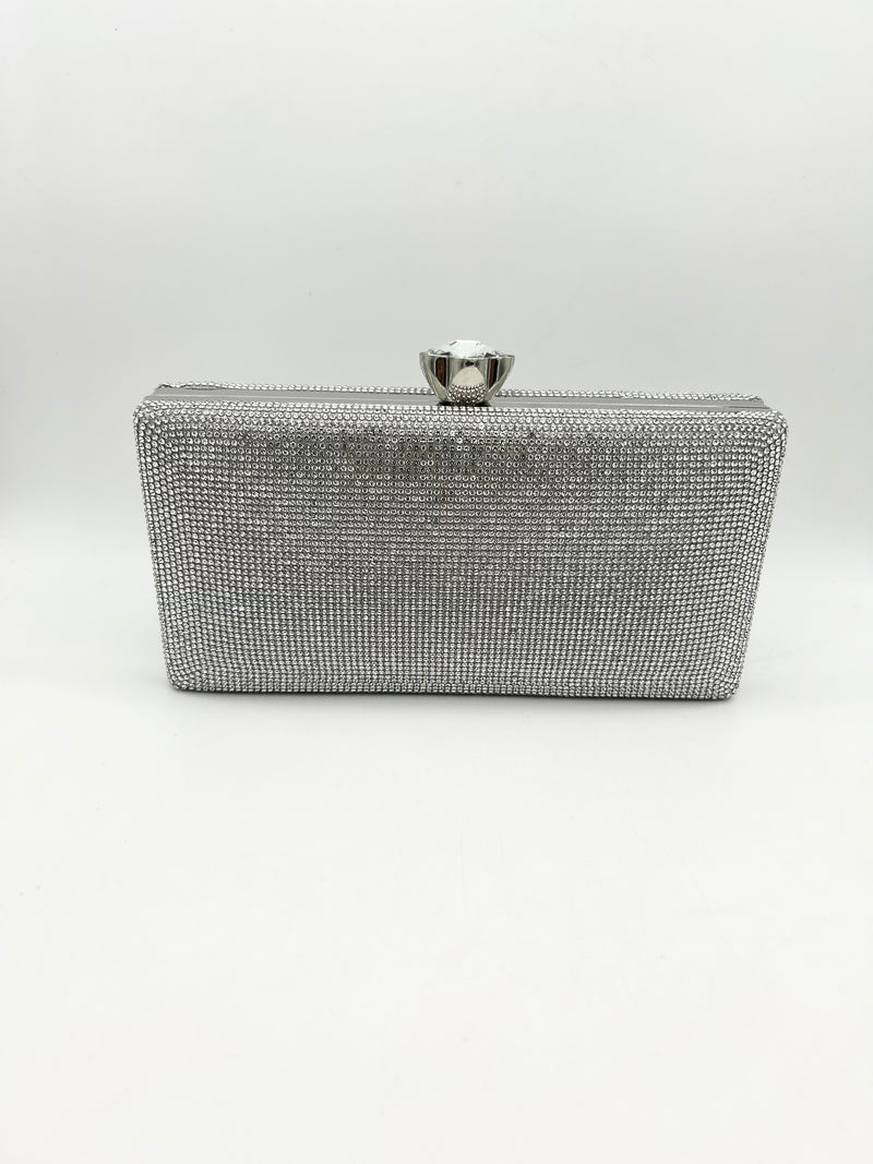 AM704 Silver clutch bag