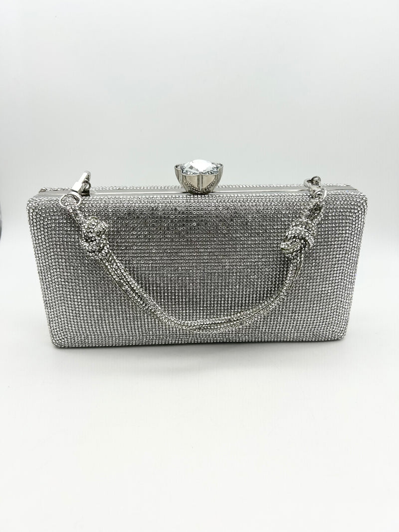 AM704 Silver clutch bag