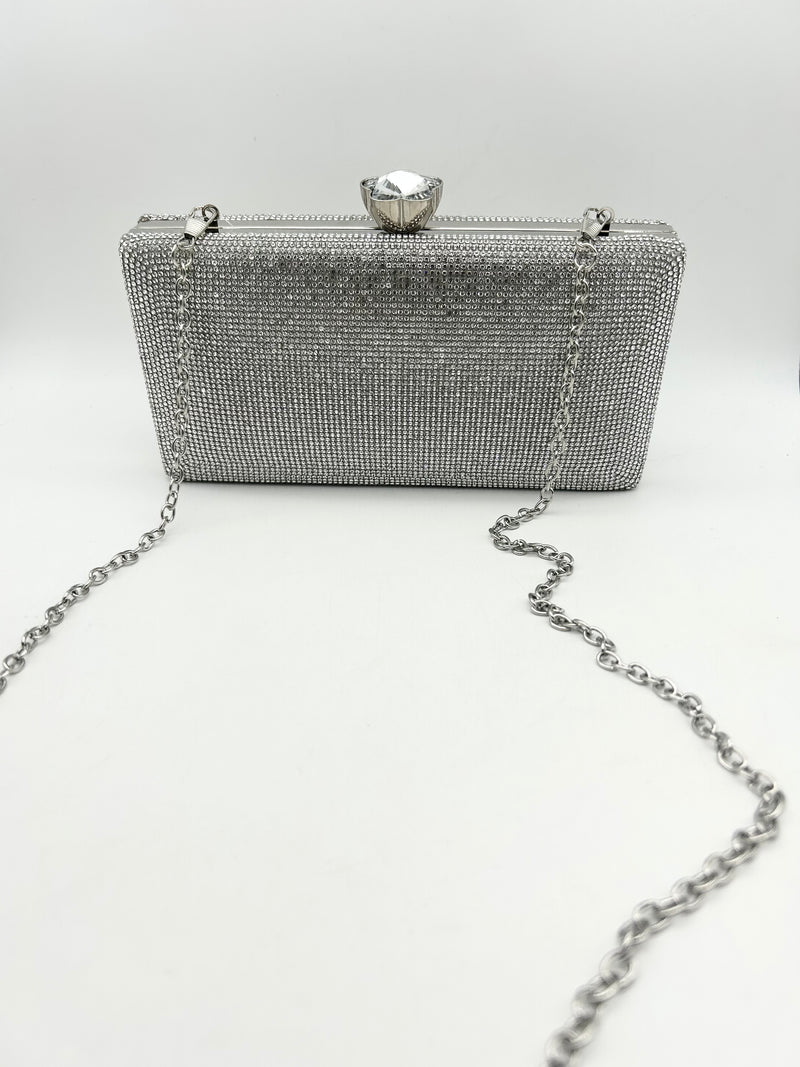 AM704 Silver clutch bag