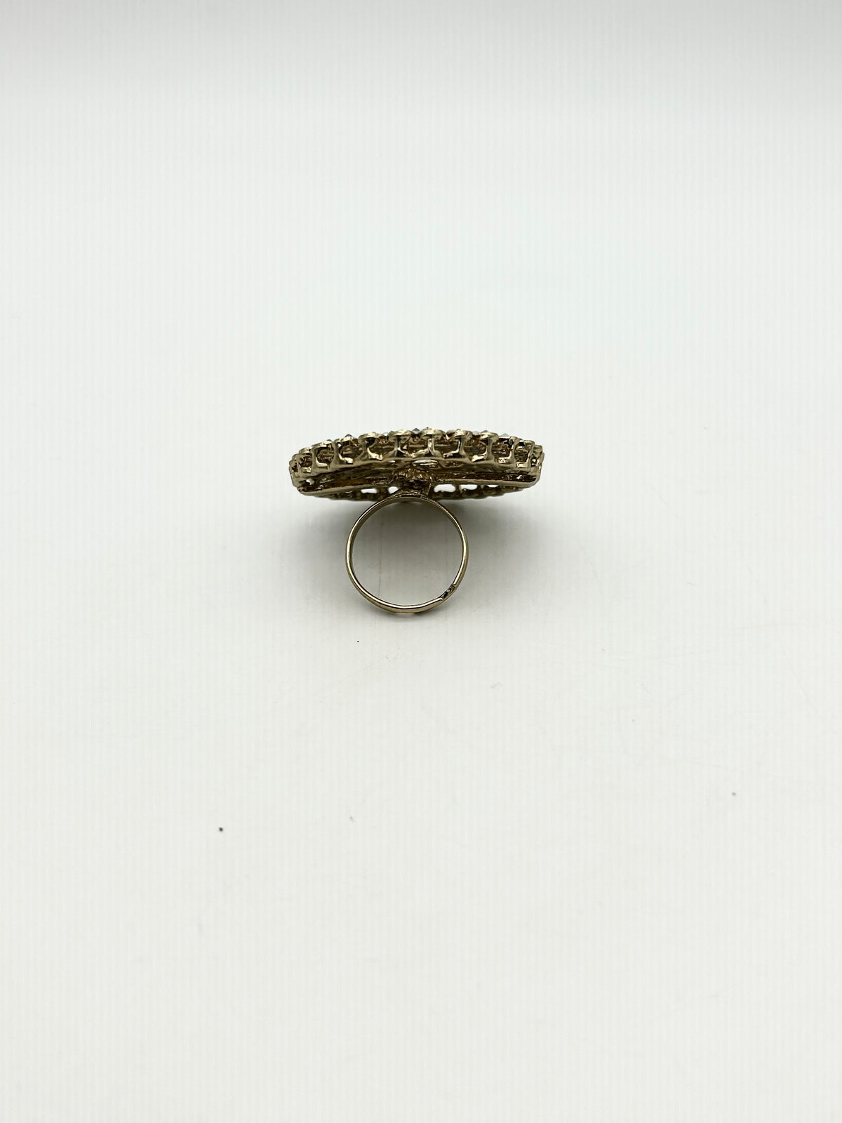 AM 800 Gold and White adjustable ring polki