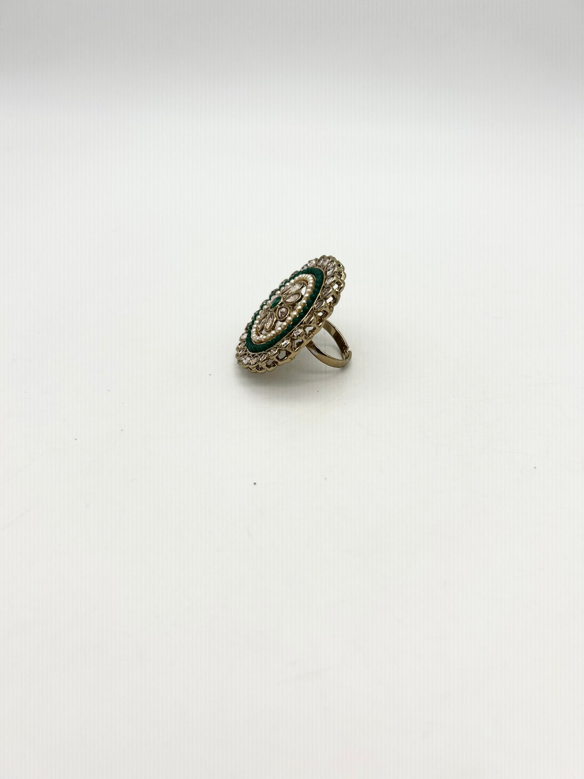 AM800 Gold and green adjustayring polki