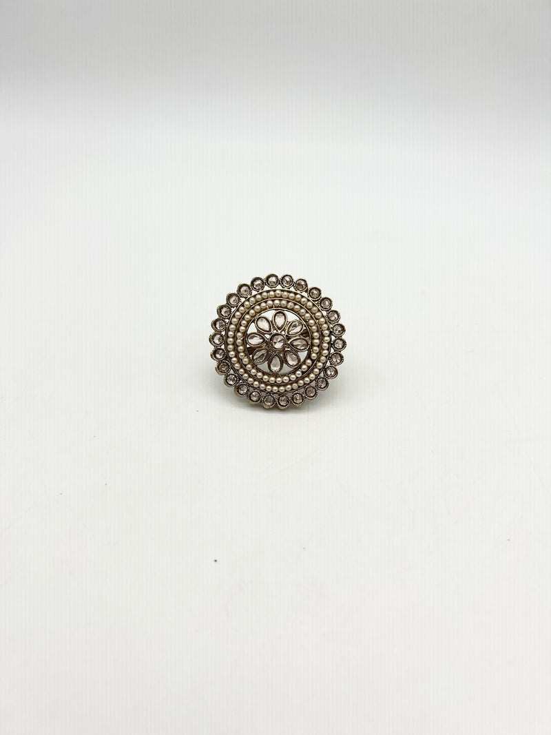 AM800 Adjustable Gold ring polki