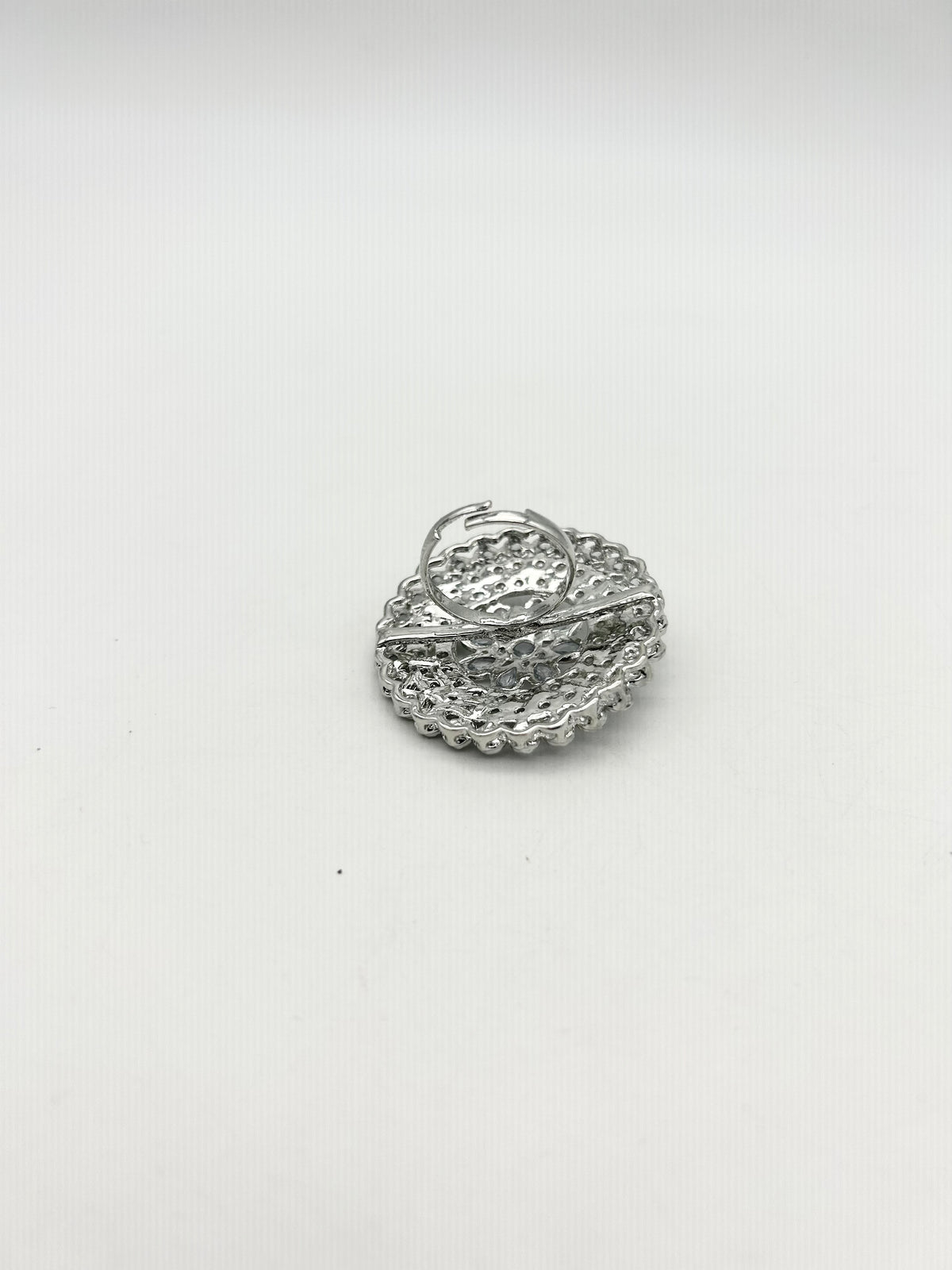 AM800 Silver adjustable ring polki