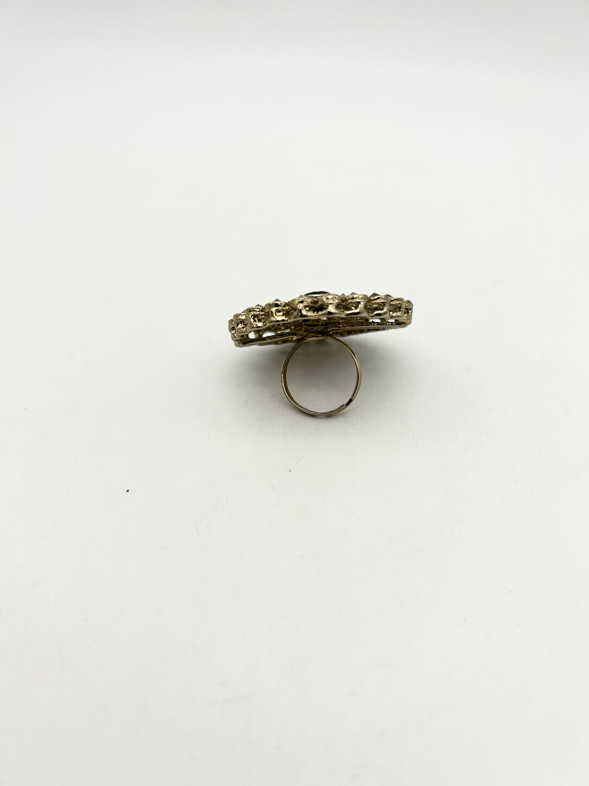 AM800 Gold and Black adjustable polki ring