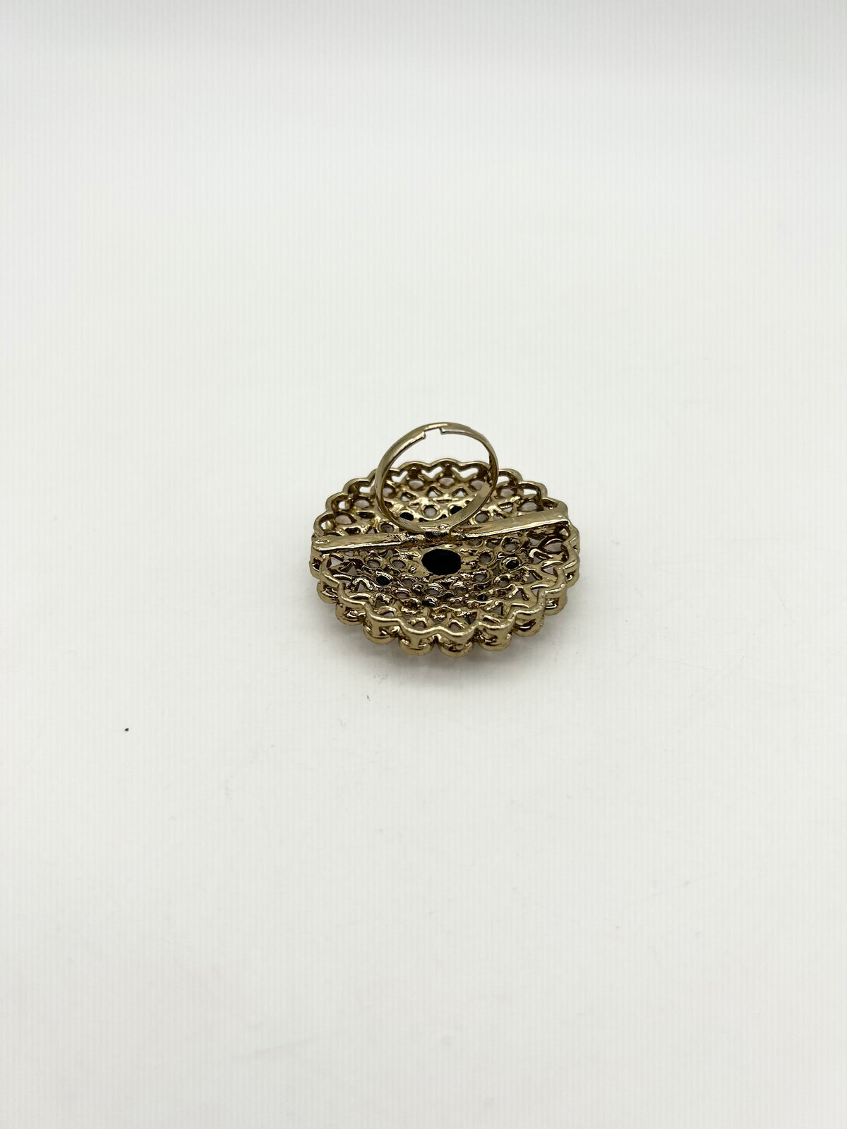 AM800 Gold and Black adjustable polki ring