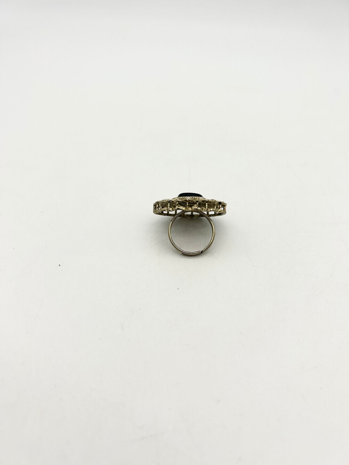AM803 Gold and Black adjustable ring polki