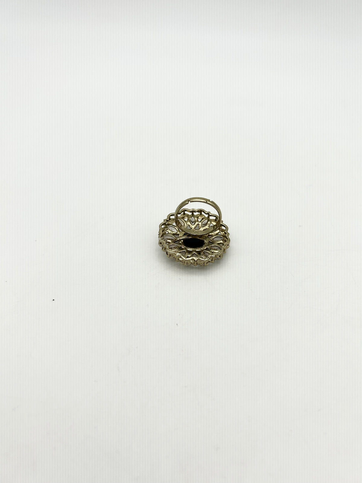 AM803 Gold and Black adjustable ring polki