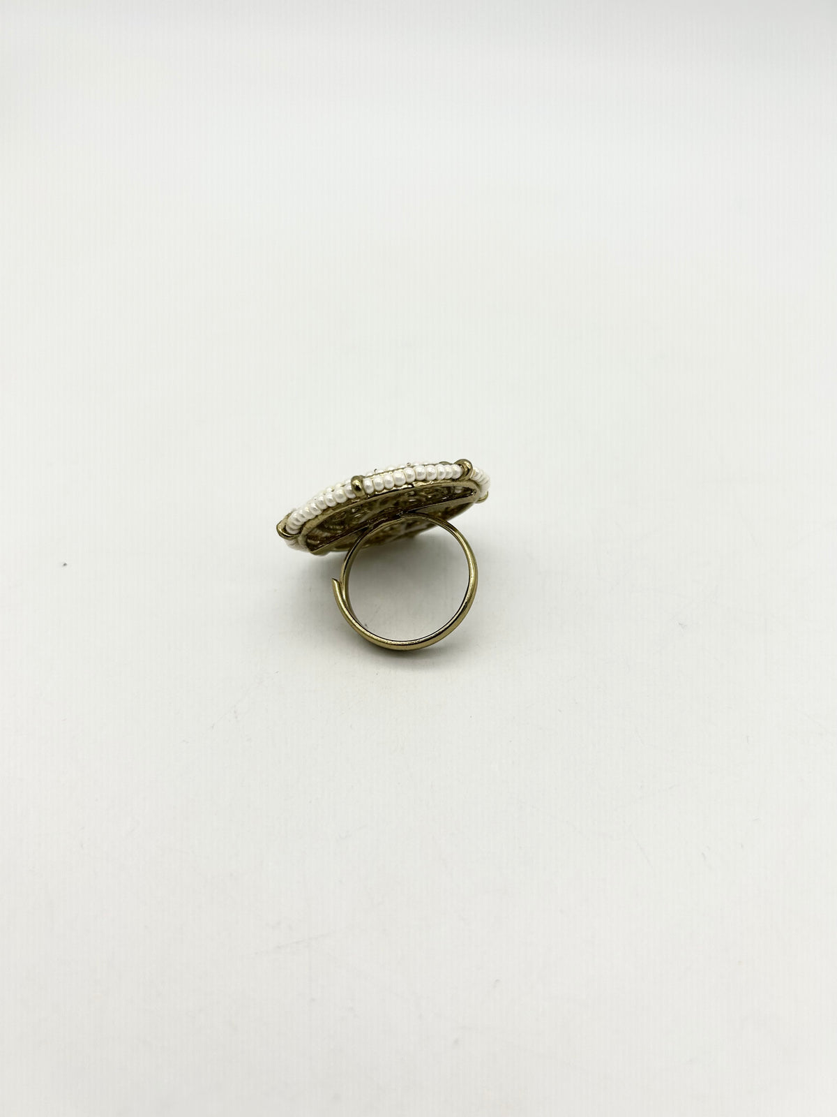 AM806 Gold adjustable ring polki
