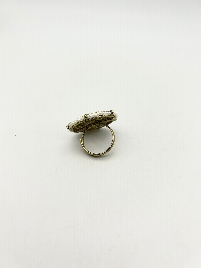 AM806 Gold adjustable ring polki