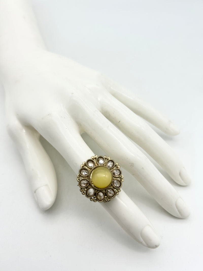 AM808 Gold and Yellow adjust ring polki